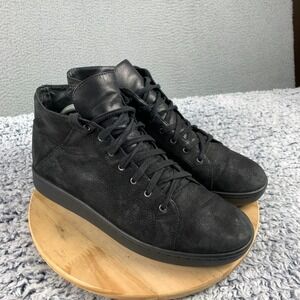 Eileen Fisher‎ Game 2 Sneakers Women's 11 Black Nubuck Leather Lace-Up High Top